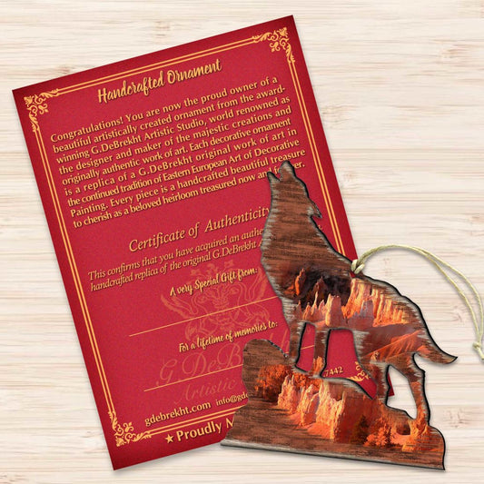 Howling Wolf Wooden Ornaments by Nature Wonders - Wildlife Holiday Decor - 8198227-3 by Nature's Wonders