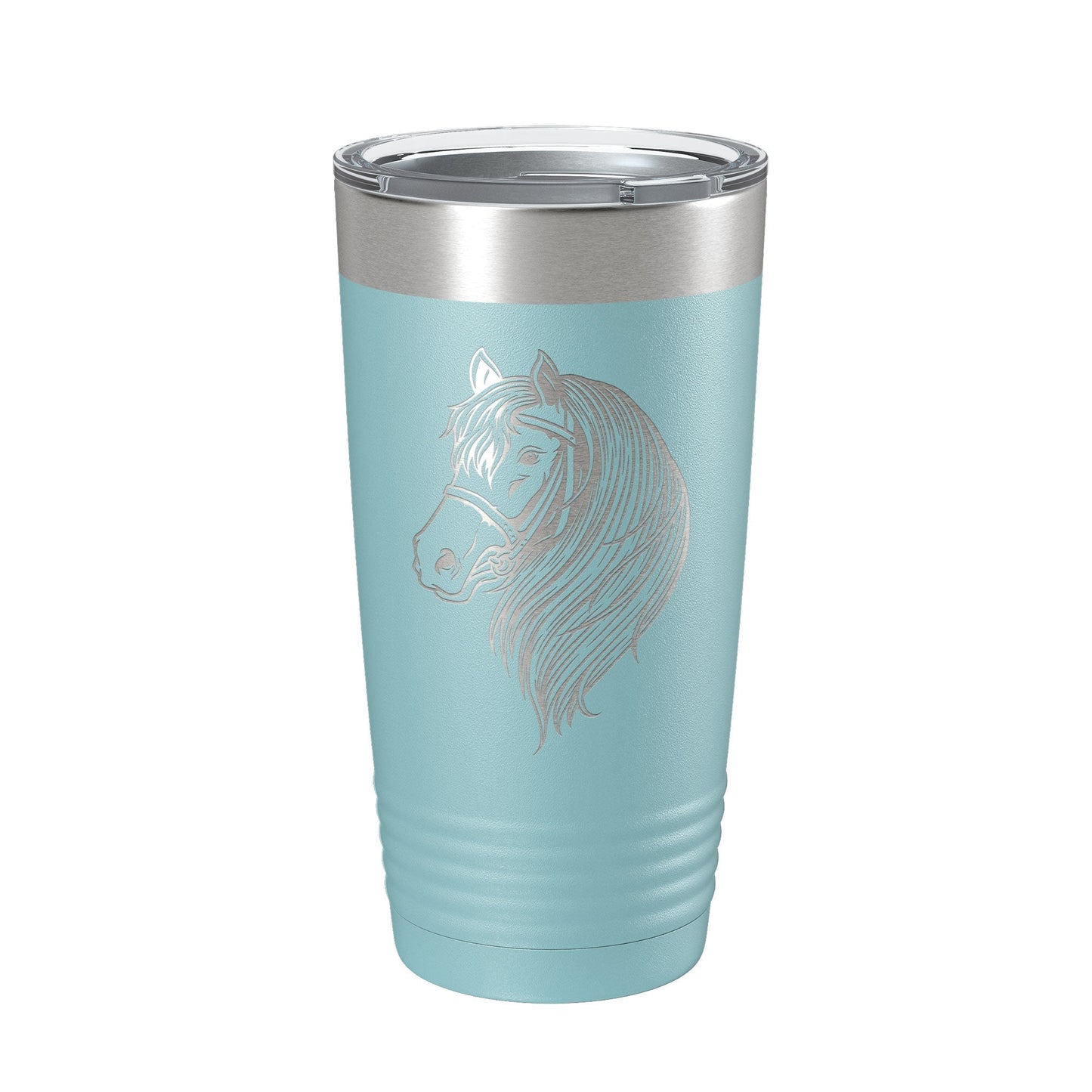 Horse Face Tumbler Horseback Rider Travel Mug Equestrian Gift Insulated Laser Engraved Coffee Cup Horse Lover Farmer 20 oz by CarveBright