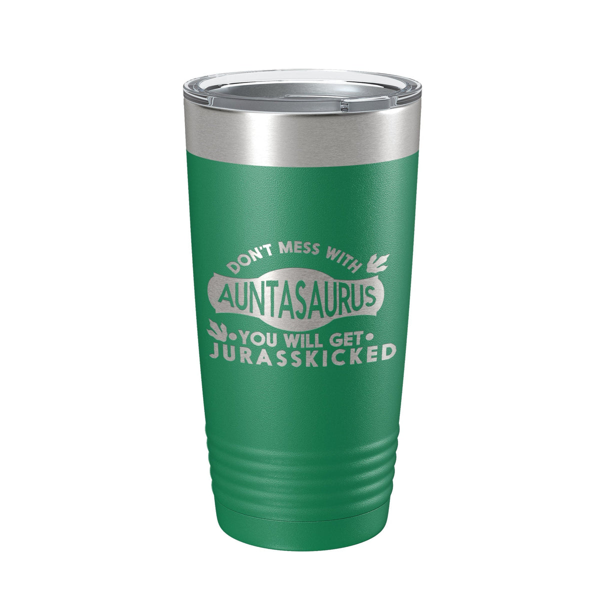 Auntasaurus Tumbler Funny Aunt Gift Travel Mug Jurassic Insulated Laser Engraved Coffee Cup Dinosaur 20 oz by CarveBright