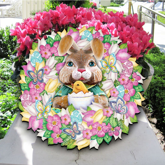 Bunny Holiday Door Wreath by G. DeBrekht by G. DeBrekht