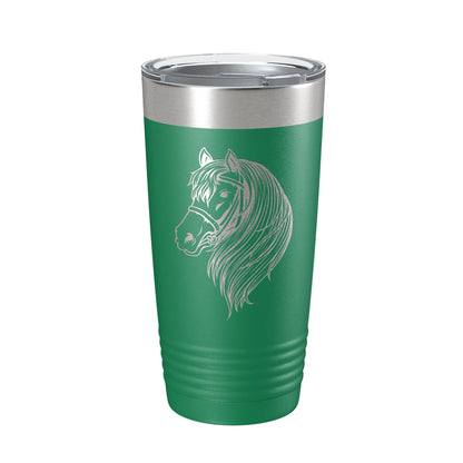 Horse Face Tumbler Horseback Rider Travel Mug Equestrian Gift Insulated Laser Engraved Coffee Cup Horse Lover Farmer 20 oz by CarveBright