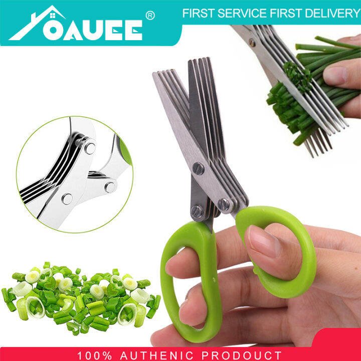 5-Layer Stainless Steel Scallion Flower Cutter – Green (1 Pack) ForeverGifts Studio