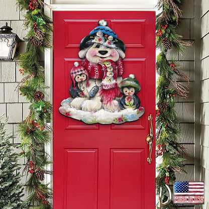 Christmas Dog Penguin Door Decor by Jamie Mills-Price - Pets Dog and Cats Decor - 8457503H by G.DeBrekht