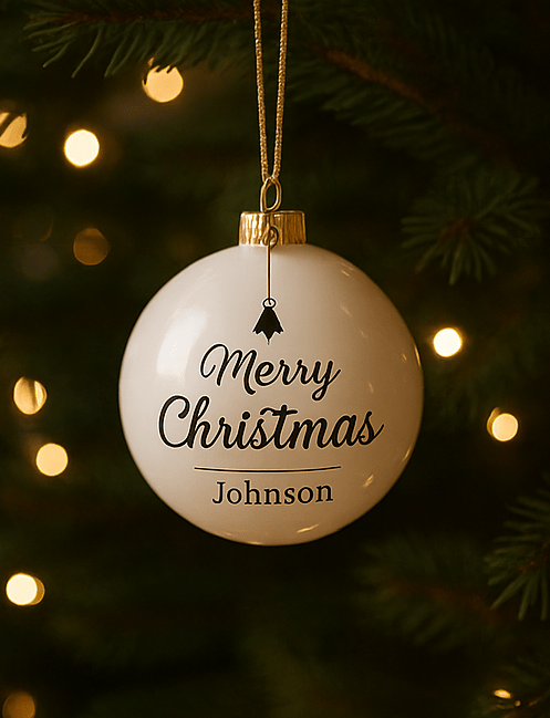 Personalized Christmas Ornament — Family Name by custom cat