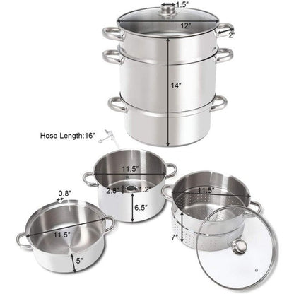11 Quart Stainless Steel Steamer / Fruit Vegetable Juicer by HomePacific