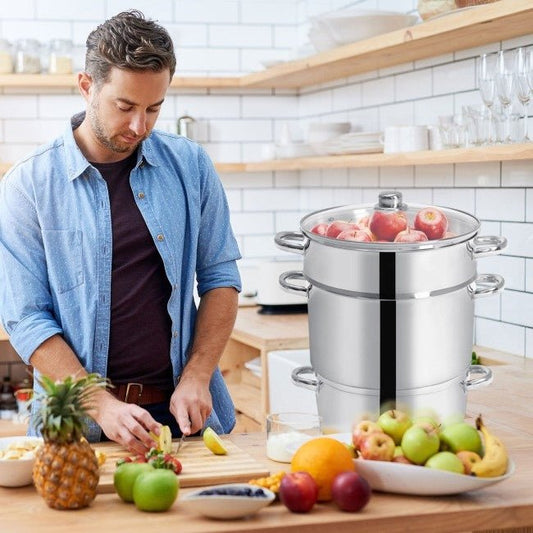 11 Quart Stainless Steel Steamer / Fruit Vegetable Juicer by HomePacific