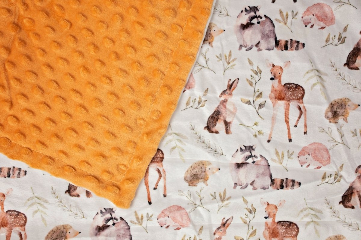 Forest Friends Minky Blanket 30x40 Inches Ultra Soft Hypoallergenic Handmade - ForeverGifts's Studio