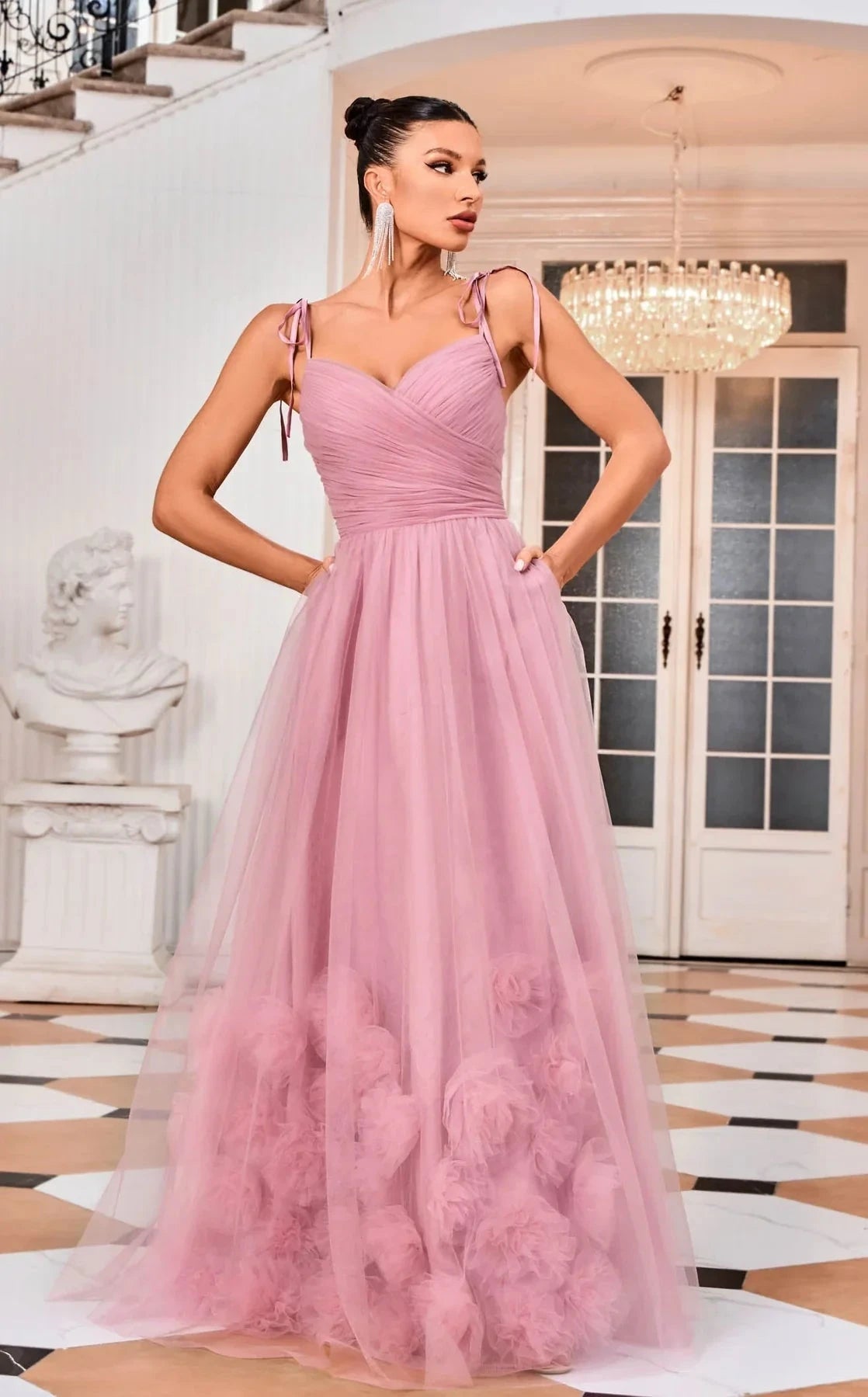 Jadore Floral Applique A-Line Gown Tux-USA