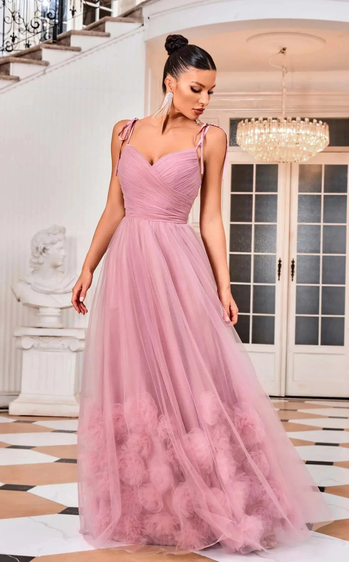 Jadore Floral Applique A-Line Gown Tux-USA