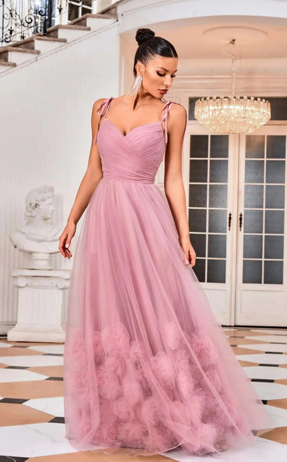 Jadore Floral Applique A-Line Gown Tux-USA