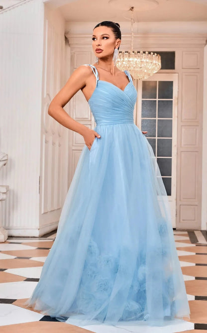 Jadore Floral Applique A-Line Gown Tux-USA