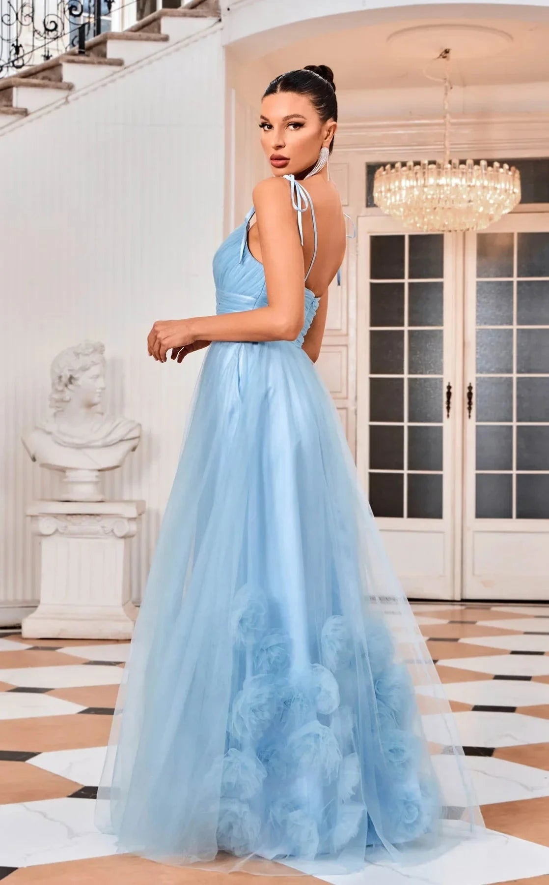 Jadore Floral Applique A-Line Gown Tux-USA