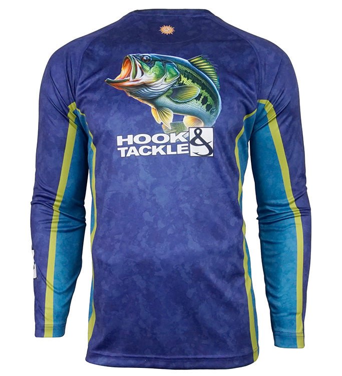 Men's Bass Camo Long Sleeve UV Fishing Shirt With Sun Protection - ForeverGifts's Studio
