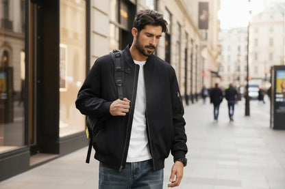 Classic Aviator Bomber Jacket For Men In Polyester Outerwear MAGCOMSEN