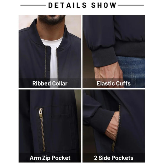 Classic Aviator Bomber Jacket For Men In Polyester Outerwear MAGCOMSEN