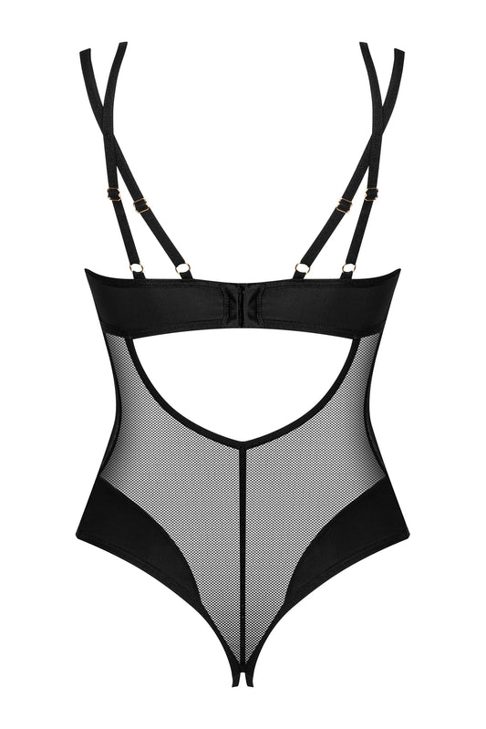 Crotchless Mesh Black Teddy: Obsessive Lingerie Ultimate Allure by Obsessive Lingerie