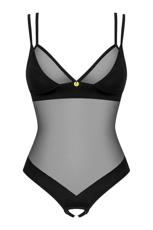 Crotchless Mesh Black Teddy: Obsessive Lingerie Ultimate Allure by Obsessive Lingerie