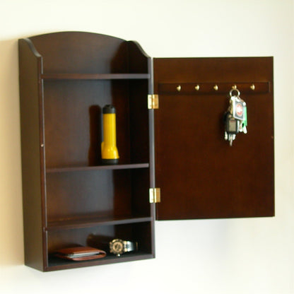 Door / Wall Mount Organizer Letter Holder Mail Sorter in Dark Walnut by FastFurnishings