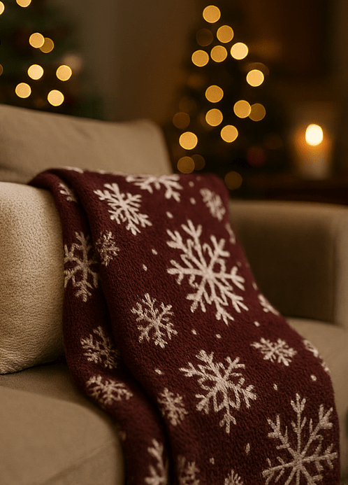 Holiday Snowflake Plush Blanket – Cozy Winter Gift & Home Décor by ForeverGifts Studio
