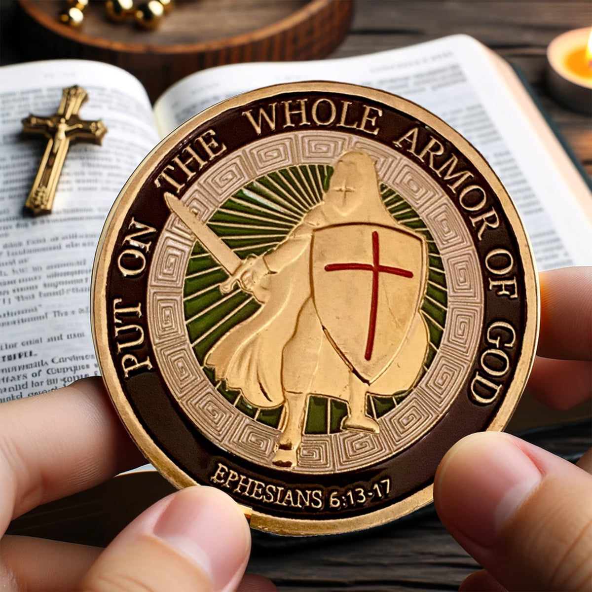 Put on the Whole Armor of God Christian Gold Plated Coin by ForeverGifts's Studio