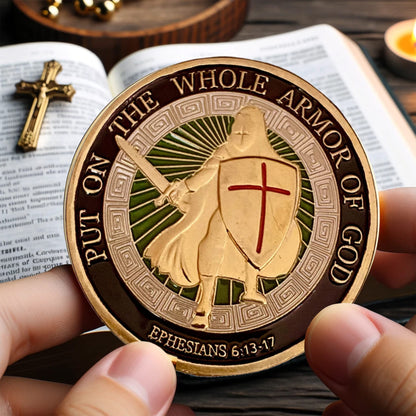 Put on the Whole Armor of God Christian Gold Plated Coin by ForeverGifts's Studio
