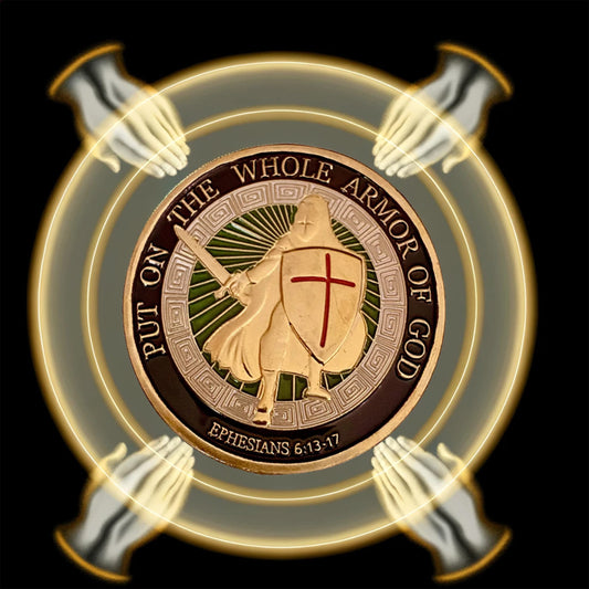Put on the Whole Armor of God Christian Gold Plated Coin by ForeverGifts's Studio