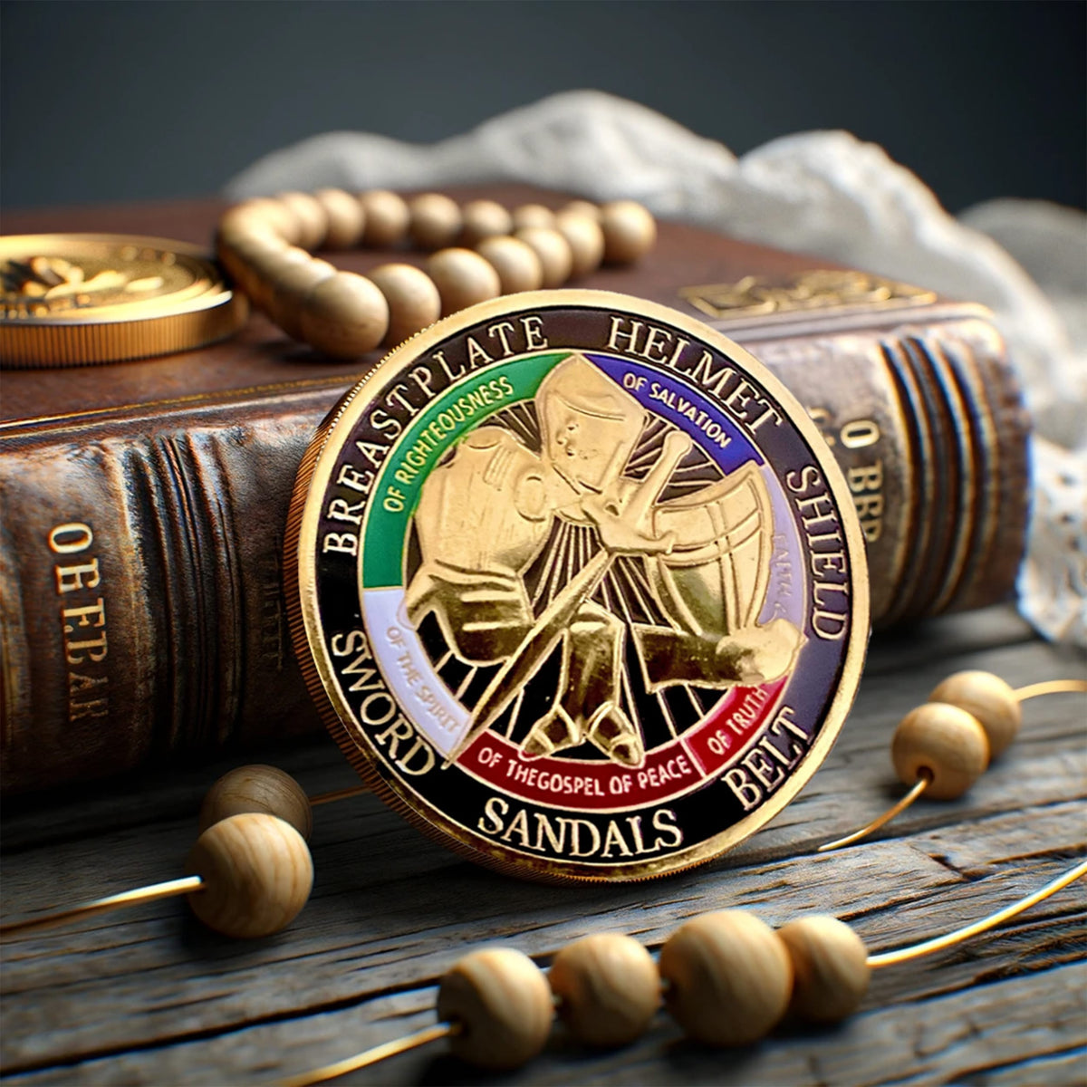 Put on the Whole Armor of God Christian Gold Plated Coin by ForeverGifts's Studio