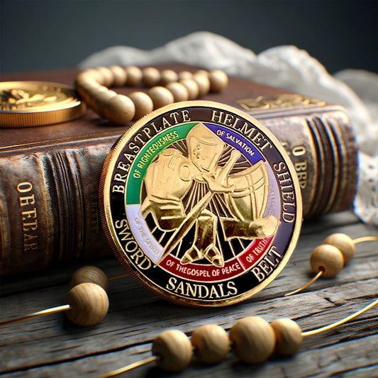 Put on the Whole Armor of God Christian Gold Plated Coin by ForeverGifts's Studio