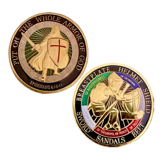 Put on the Whole Armor of God Christian Gold Plated Coin by ForeverGifts's Studio