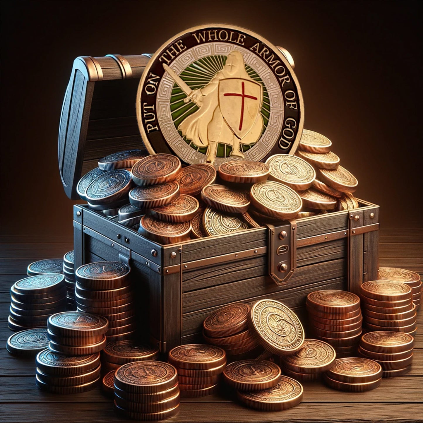 Put on the Whole Armor of God Christian Gold Plated Coin by ForeverGifts's Studio