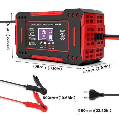 6A 12V Smart Car Battery Charger Lead-Acid Battery Red by OBA