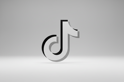 TikTok logo on a gray background