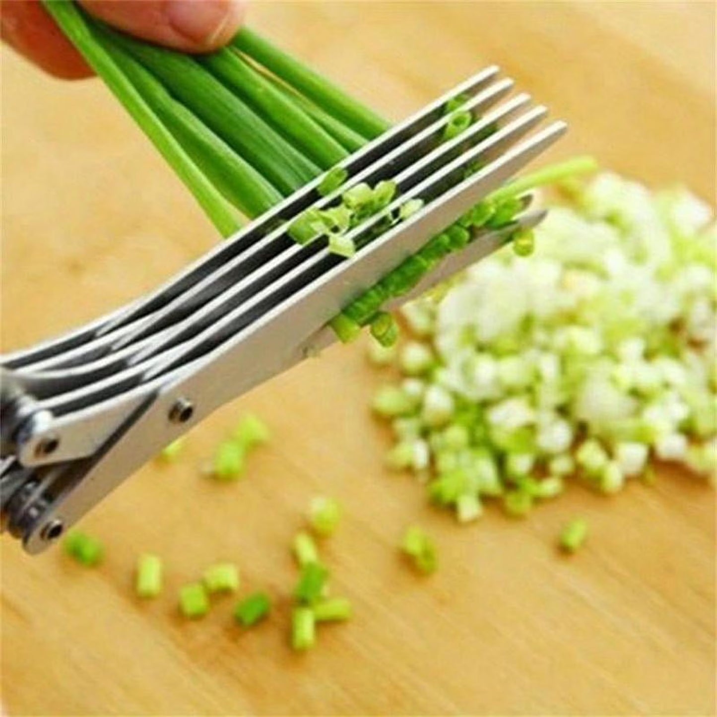 5-Layer Stainless Steel Scallion Flower Cutter – Green (1 Pack) ForeverGifts Studio