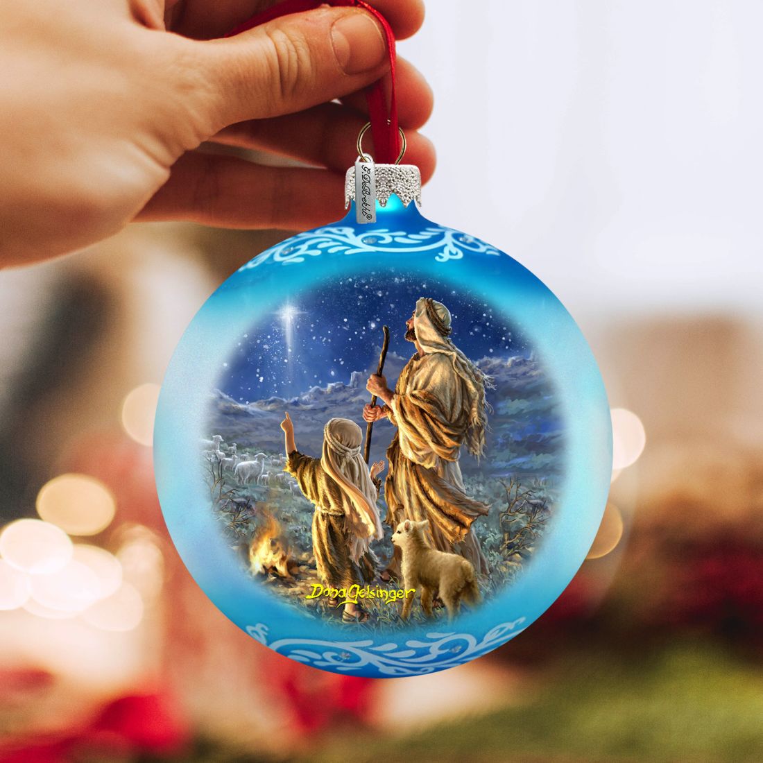 Shepherds Keeping Watch Glass Ornament by D. Gelsinger - Nativity Holiday Decor - 71158-1838 by G.DeBrekht