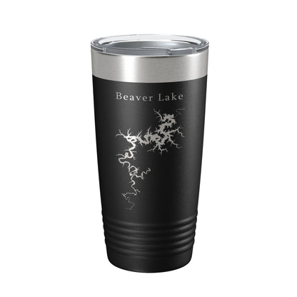 Beaver Lake Map Tumbler Travel Mug Insulated Laser Engraved Coffee Cup Arkansas 20 oz by CarveBright