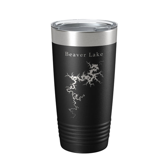 Beaver Lake Map Tumbler Travel Mug Insulated Laser Engraved Coffee Cup Arkansas 20 oz by CarveBright