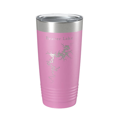 Beaver Lake Map Tumbler Travel Mug Insulated Laser Engraved Coffee Cup Arkansas 20 oz by CarveBright