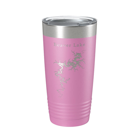 Beaver Lake Map Tumbler Travel Mug Insulated Laser Engraved Coffee Cup Arkansas 20 oz by CarveBright