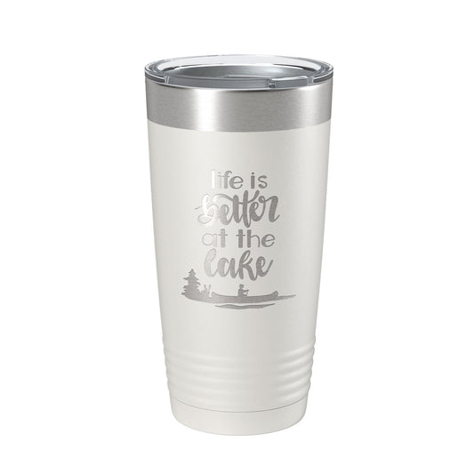 Life is Better at the Lake Lake Life Tumbler Travel Mug Insulated Laser Engraved Coffee Cup 20 oz by CarveBright