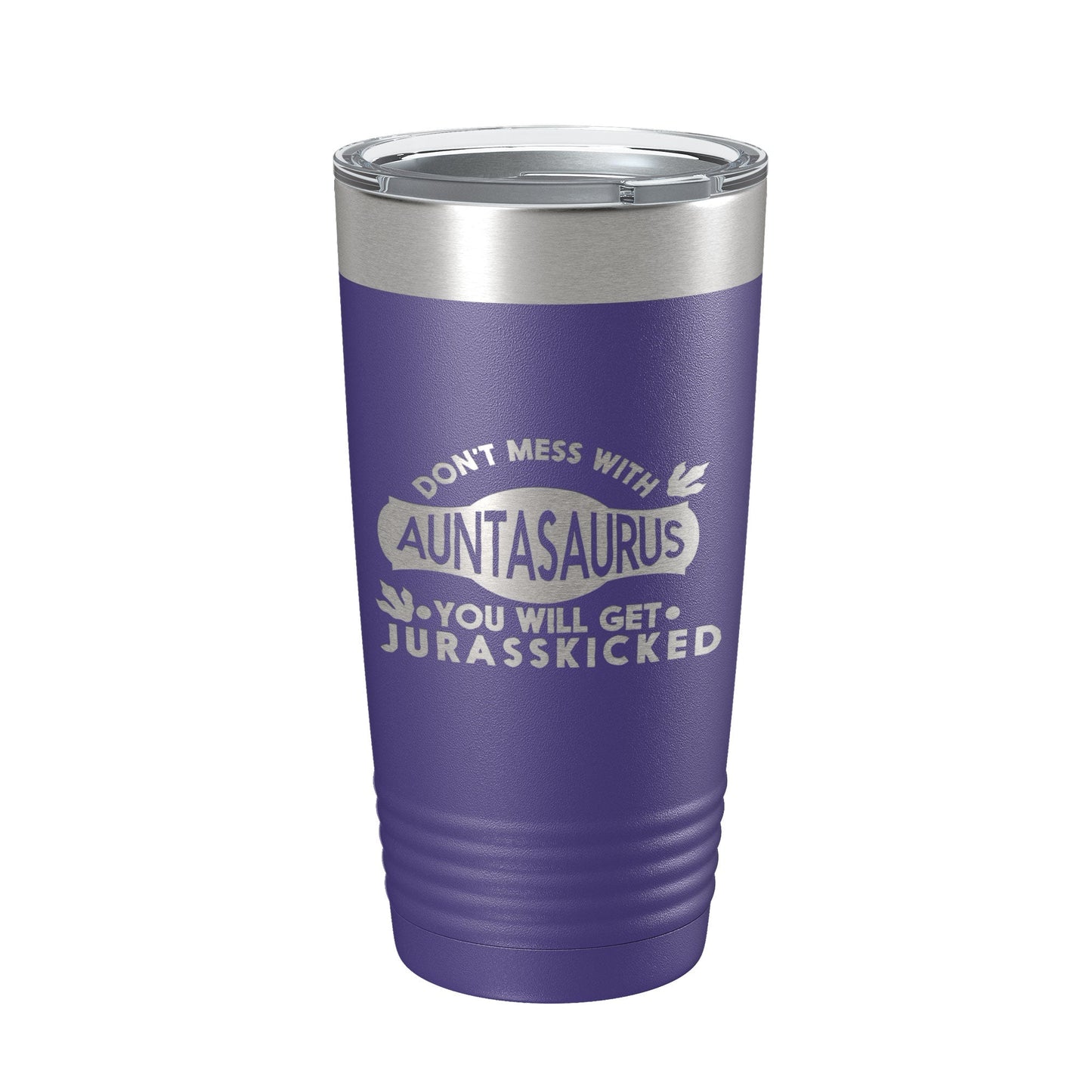Auntasaurus Tumbler Funny Aunt Gift Travel Mug Jurassic Insulated Laser Engraved Coffee Cup Dinosaur 20 oz by CarveBright