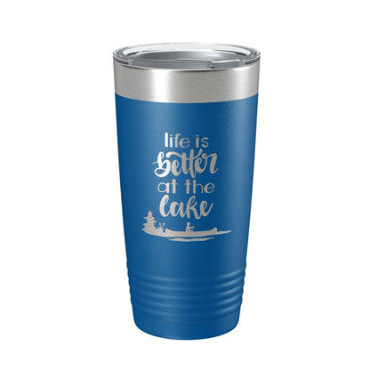 Life is Better at the Lake Lake Life Tumbler Travel Mug Insulated Laser Engraved Coffee Cup 20 oz by CarveBright