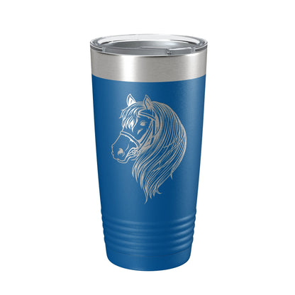Horse Face Tumbler Horseback Rider Travel Mug Equestrian Gift Insulated Laser Engraved Coffee Cup Horse Lover Farmer 20 oz by CarveBright