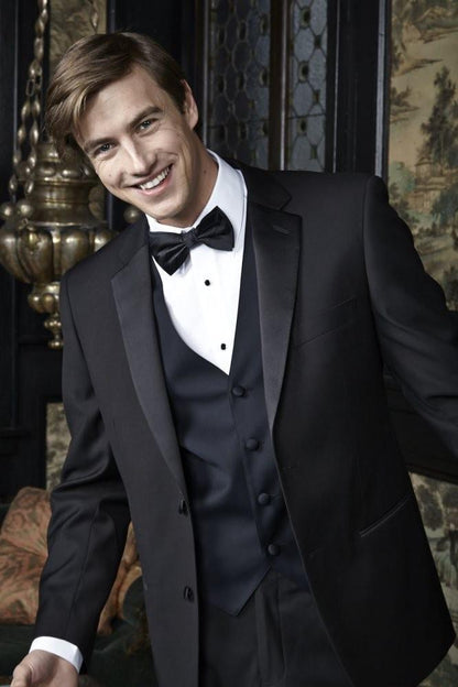 "Barcelona" Black Tuxedo Jacket Notch (Separates) Tux-USA