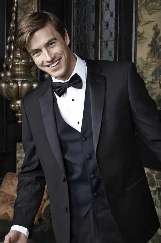 "Barcelona" Black Tuxedo Jacket Notch (Separates) Tux-USA