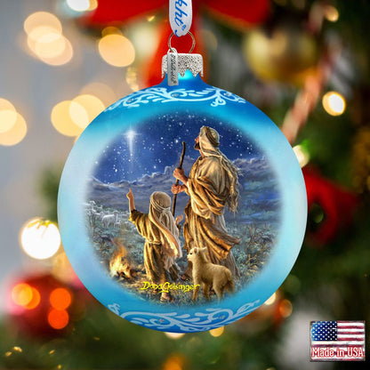 Shepherds Keeping Watch Glass Ornament by D. Gelsinger - Nativity Holiday Decor - 71158-1838 by G.DeBrekht