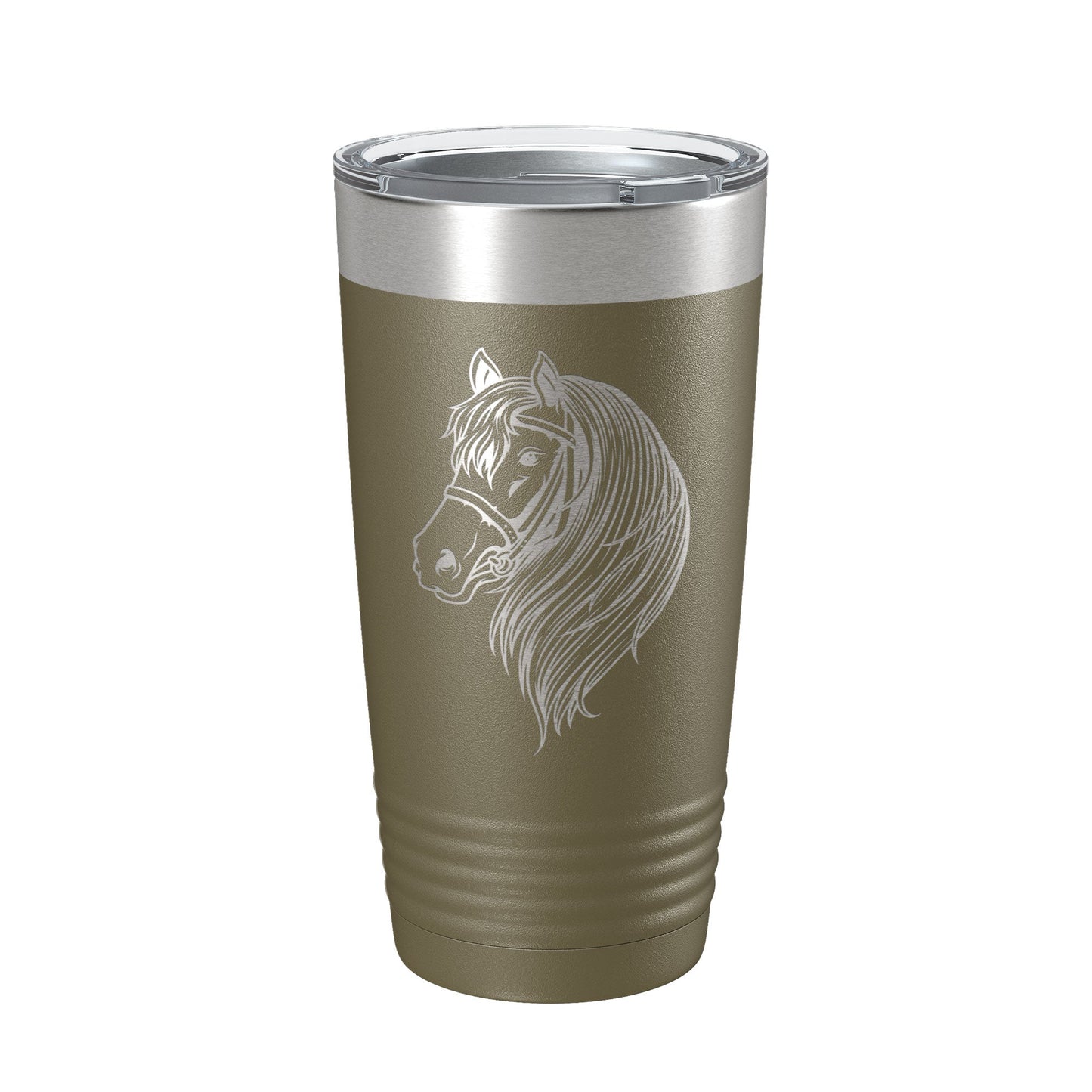 Horse Face Tumbler Horseback Rider Travel Mug Equestrian Gift Insulated Laser Engraved Coffee Cup Horse Lover Farmer 20 oz by CarveBright