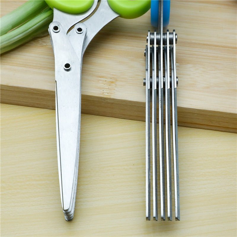 5-Layer Stainless Steel Scallion Flower Cutter – Green (1 Pack) ForeverGifts Studio