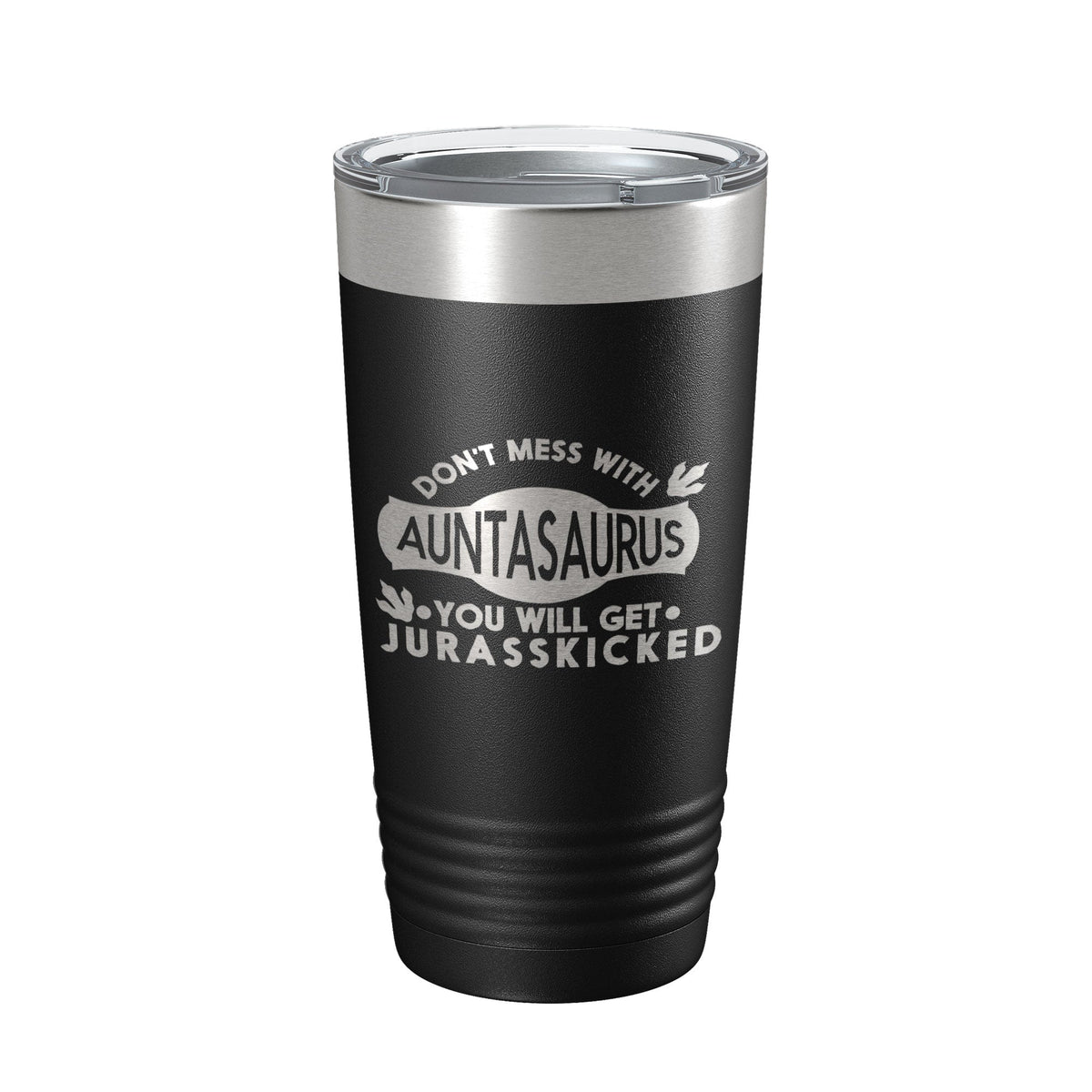 Auntasaurus Tumbler Funny Aunt Gift Travel Mug Jurassic Insulated Laser Engraved Coffee Cup Dinosaur 20 oz by CarveBright