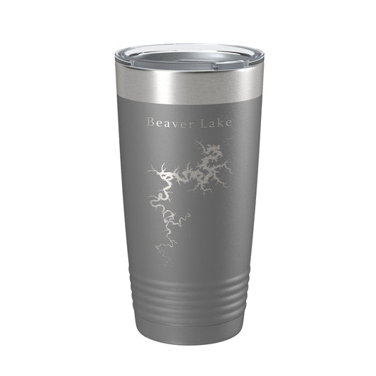 Beaver Lake Map Tumbler Travel Mug Insulated Laser Engraved Coffee Cup Arkansas 20 oz by CarveBright
