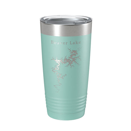 Beaver Lake Map Tumbler Travel Mug Insulated Laser Engraved Coffee Cup Arkansas 20 oz by CarveBright